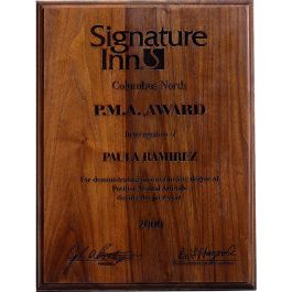 Engraved Brass Name Plate on Solid Walnut Wood Plaques